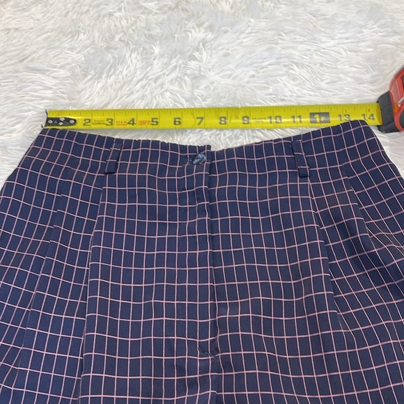 HALEY WOMENS Navy and Pink Checkered DRESSY SHORTS SIZE 10 - Picture 4 of 7